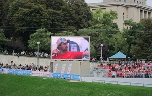 Brady Ellison, 3ème mondial, lors de la petite finale. Chouchou du public après l'élimination de Gaël Prévost.